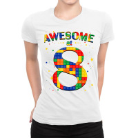 Building Blocks Bricks Awesome At 8 Years Old Birthday Boy T Shirt Ladies Fitted T-shirt | Artistshot