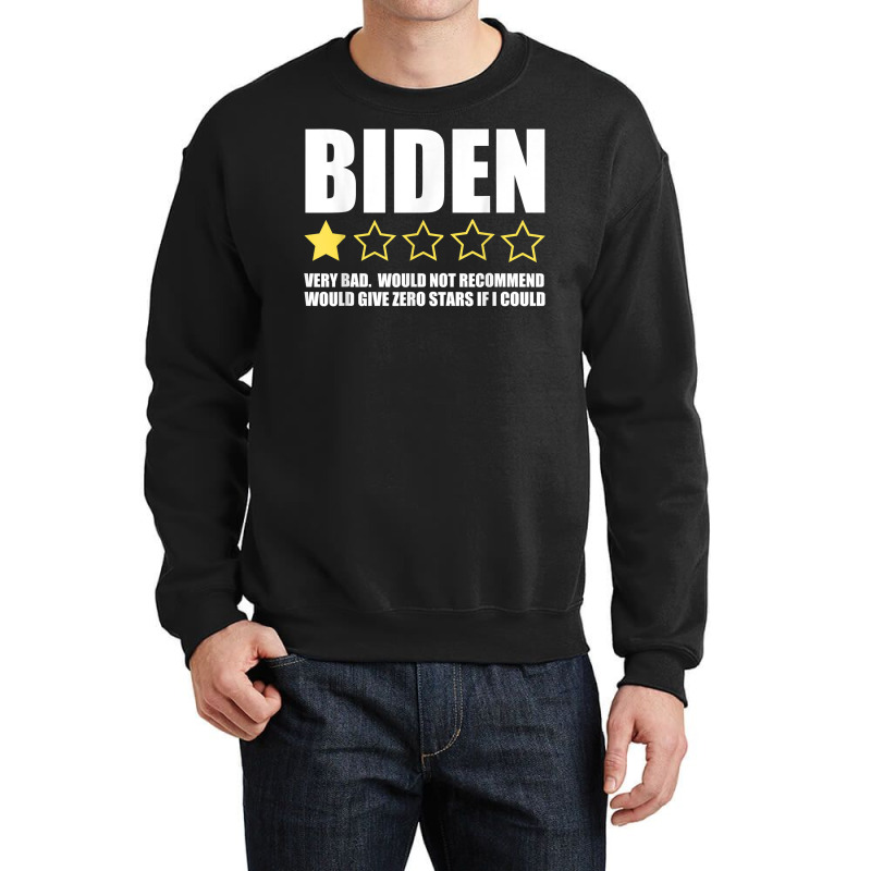 Funny Anti Joe Biden One Star Review Republican Political T Shirt Crewneck Sweatshirt | Artistshot