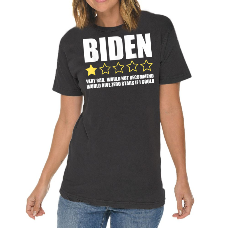 Funny Anti Joe Biden One Star Review Republican Political T Shirt Vintage T-shirt | Artistshot