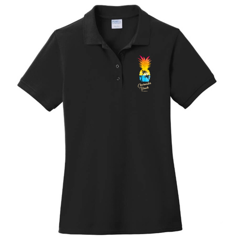 Clearwater Beach   Florida Souvenir   Pineapple Sunset T Shirt Ladies Polo Shirt by kogmor58594 | Artistshot