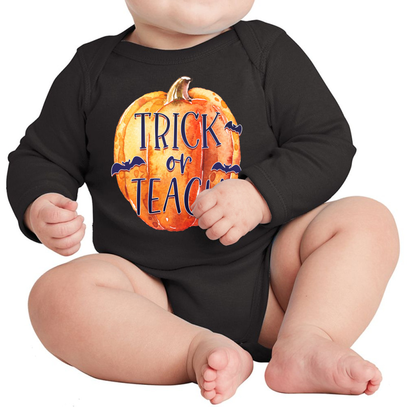 Trick Or Teach Long Sleeve Baby Bodysuit by autlu2024 | Artistshot