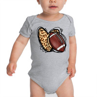 Leopard Football Love Heart Football Lover Football Season T Shirt Baby Bodysuit | Artistshot