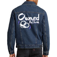 Owned By Daddy Bdsm Submissive Kinky Ddlg Handcuffs Tank Top Men Denim Jacket | Artistshot