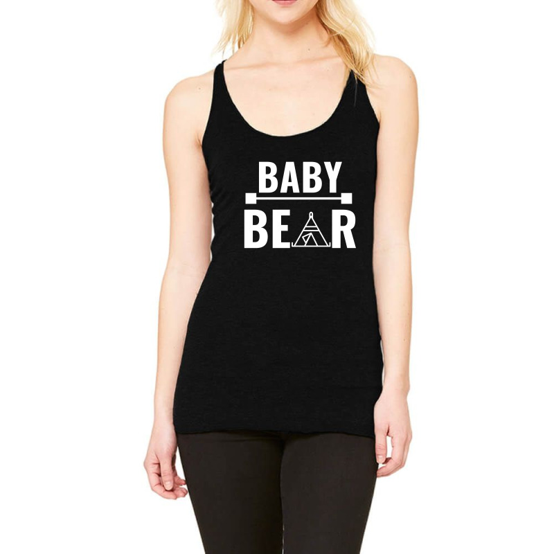 Family Bear Pregnancy Announcement Baby White Racerback Tank by Perfect Designers | Artistshot