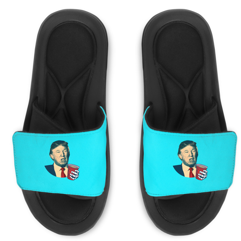 Donald Trump Celebrating 4th Of July Slide Sandal | Artistshot