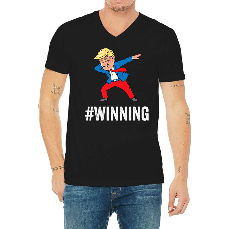 Trump Dabbing Winning V-neck Tee | Artistshot