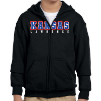 Cool Kansas Blue & Red Kansas All Caps Kansas Old School T Shirt Youth Zipper Hoodie | Artistshot