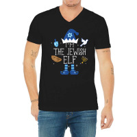 Happy Hanukkah Jewish Elf Family Group Christmas Pajama Gift T Shirt V-neck Tee | Artistshot