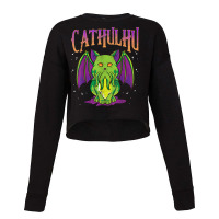 Cute Cathulhu Kawaii Kitten Cat Cthulhu Pun T Shirt Cropped Sweater | Artistshot