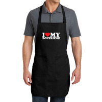 I Love My Boyfriend Tshirt Funny Valentine Red Heart Love T Shirt Full-length Apron | Artistshot