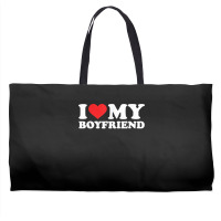 I Love My Boyfriend Tshirt Funny Valentine Red Heart Love T Shirt Weekender Totes | Artistshot