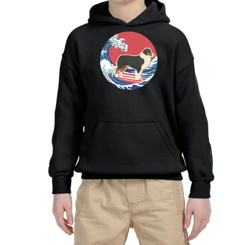 Australian Shepherd T  Shirt Australian Shepherd Gifts   Ocean Waves S Youth Hoodie by remoteriver | Artistshot