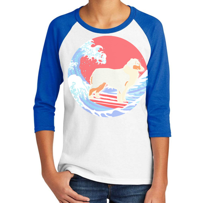 Australian Shepherd T  Shirt Australian Shepherd Gifts   Ocean Waves S Youth 3/4 Sleeve by remoteriver | Artistshot