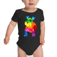 Dog Lover Gifts Mini Schnauzer Colorful Miniature Schnauzer T Shirt Baby Bodysuit | Artistshot