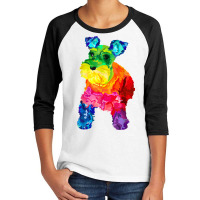 Dog Lover Gifts Mini Schnauzer Colorful Miniature Schnauzer T Shirt Youth 3/4 Sleeve | Artistshot