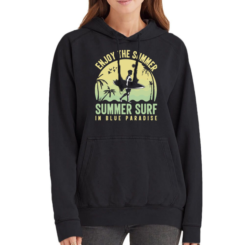 Summer 2021 T  Shirt Enjoy The Summer, Summer Surf In Blue Paradise T Vintage Hoodie by shanie31601 | Artistshot