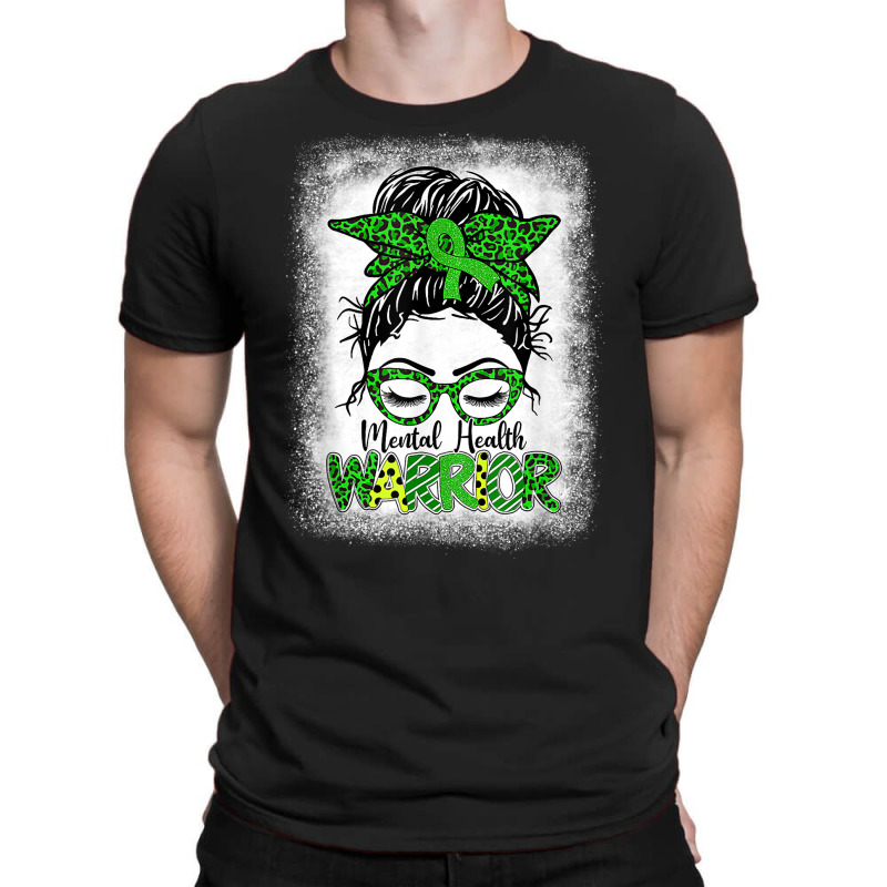 Mental Health Warrior Messy Bun Women Mental Health Matters T Shirt T-shirt | Artistshot