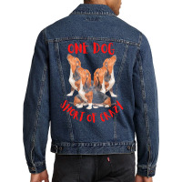 One Dog Short Of Crazy T  Shirtone Dog Short Of Crazy T  Shirt (4) Men Denim Jacket | Artistshot