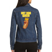 Funny Hot Dog For Women Girls Grilled Wiener Sausage Buns T Shirt Ladies Denim Jacket | Artistshot