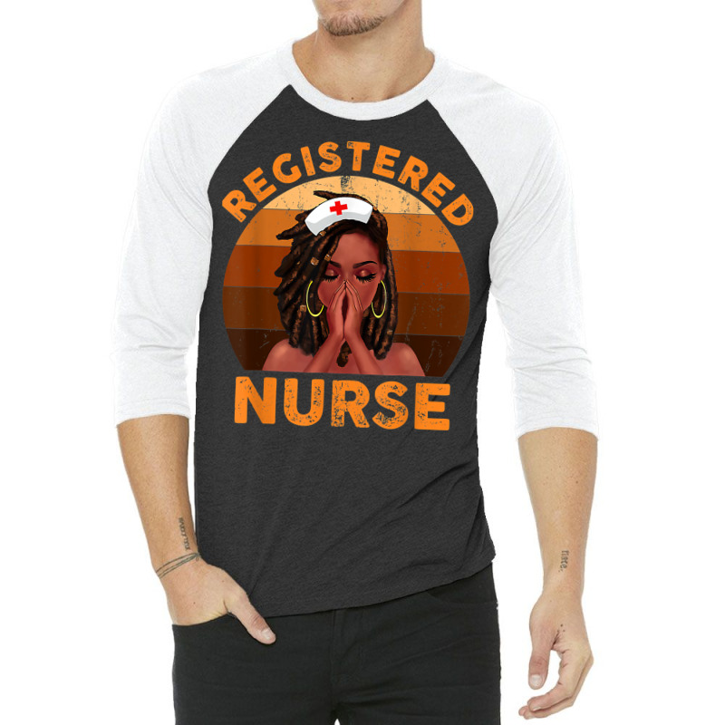 Retro Registered Nurse Black Girl Magic Black History Month T Shirt 3/4 Sleeve Shirt | Artistshot