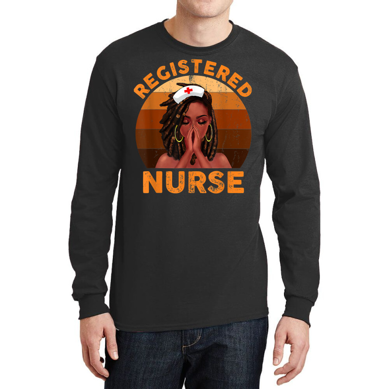 Retro Registered Nurse Black Girl Magic Black History Month T Shirt Long Sleeve Shirts | Artistshot