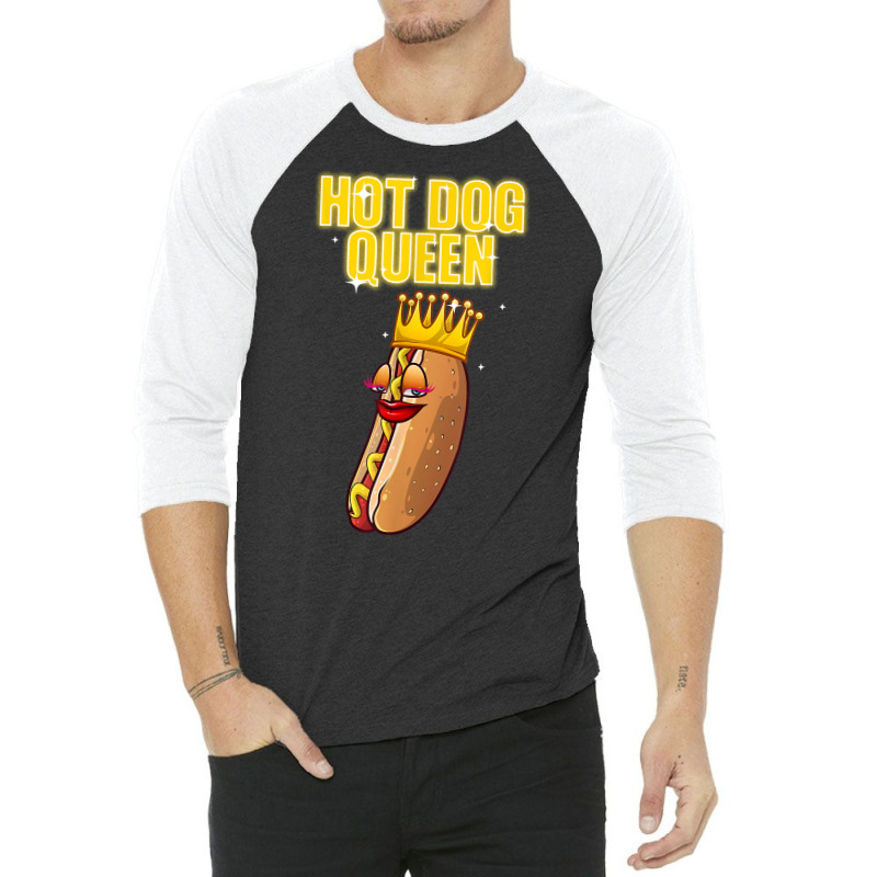 Funny Hot Dog For Women Girls Grilled Wiener Sausage Buns T Shirt 3/4 Sleeve Shirt by TeaMenShop | Artistshot