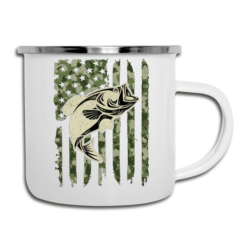 Camouflage American Flag Bass Fishing Camper Cup | Artistshot