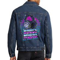 House Music All Night Long Emd Techno Bass Fan Headphones Dj T Shirt Men Denim Jacket | Artistshot