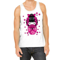 Kawaii Kokeshi Doll With Japanese Cherry Blossom Flowers T Shirt Tank Top | Artistshot