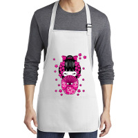 Kawaii Kokeshi Doll With Japanese Cherry Blossom Flowers T Shirt Medium-length Apron | Artistshot