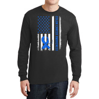 American Flag Colon Cancer Awareness Survivor Fighter T Shirt Long Sleeve Shirts | Artistshot