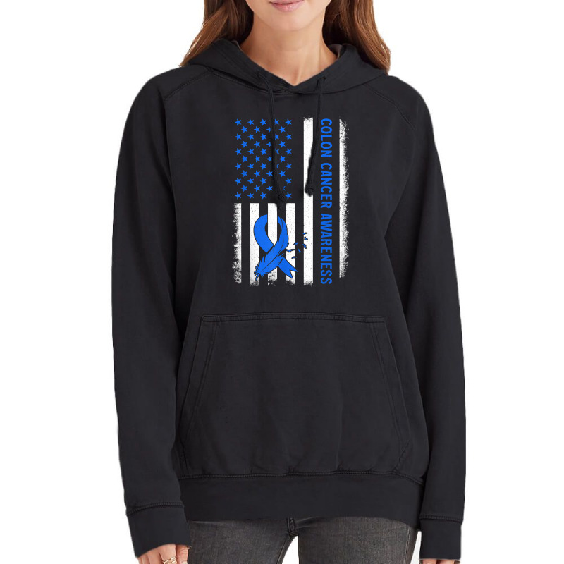 American Flag Colon Cancer Awareness Survivor Fighter T Shirt Vintage Hoodie by adam.troare | Artistshot