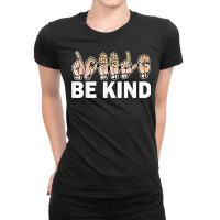 Be Kind Sign Language Hand Talking Teachers Interpreter Asl T Shirt Ladies Fitted T-shirt | Artistshot