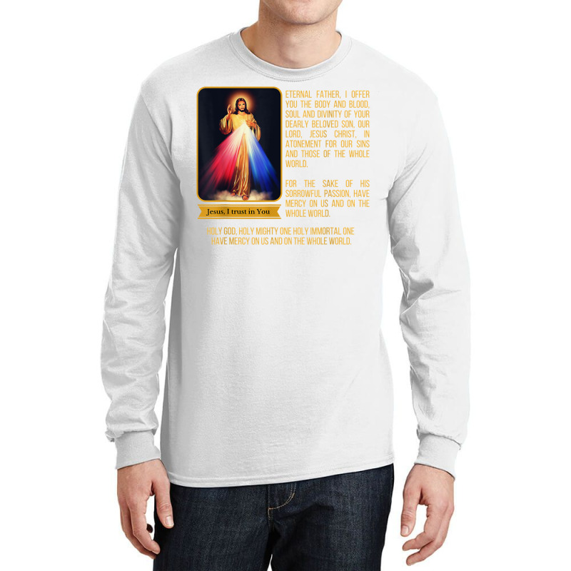 Divine Mercy Jesus Image Chaplet Novena Prayer Catholic T Shirt Long Sleeve Shirts by ayedencoplon | Artistshot