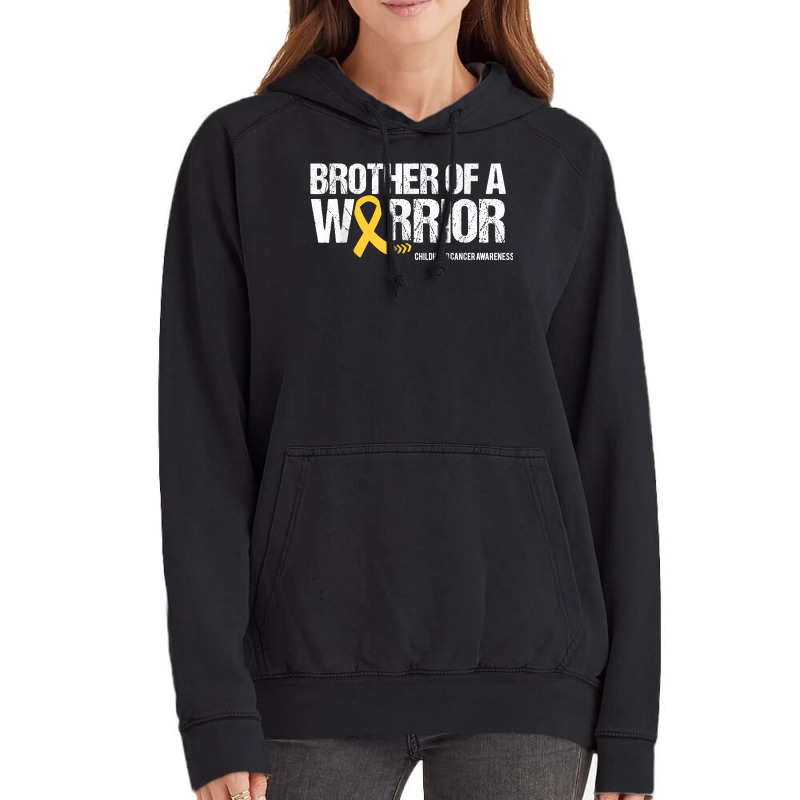 Childhood Cancer Awareness Brother Of A Warrior Ribbon T Shirt Vintage Hoodie by TeaMenShop | Artistshot