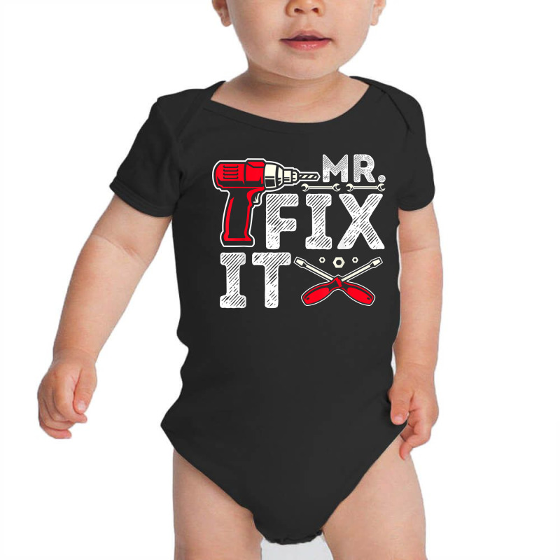 Mr Break It Mr Fix It Funny Dad & Son Matching Father's Day T Shirt Baby Bodysuit by lissuttie | Artistshot