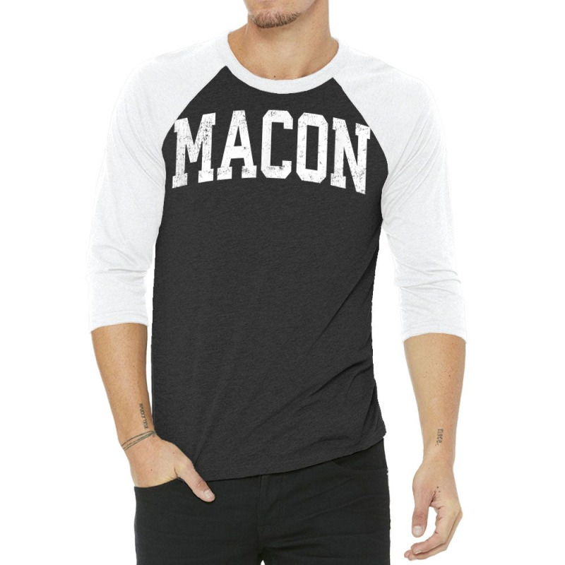 Macon Georgia Ga Vintage Athletic Sports Design T Shirt 3/4 Sleeve Shirt by TeaMenShop | Artistshot