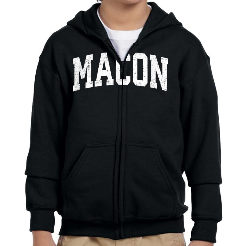 Macon Georgia Ga Vintage Athletic Sports Design T Shirt Youth Zipper Hoodie by TeaMenShop | Artistshot