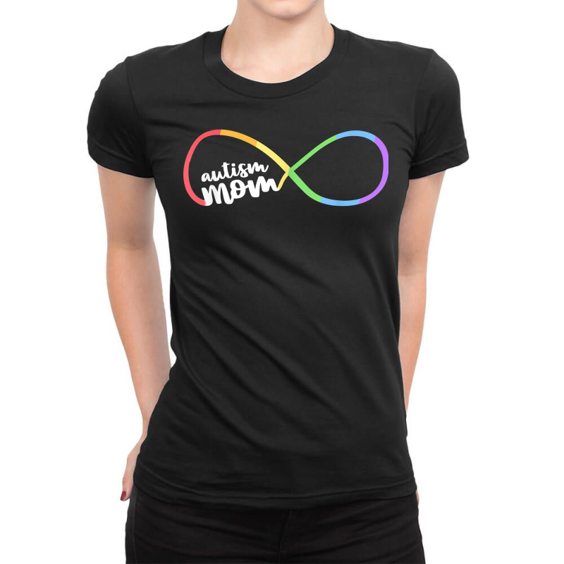 Family Autism Awareness Mom Rainbow Infinity Symbol T Shirt Ladies Fitted T-Shirt by oluwafemimccullers | Artistshot