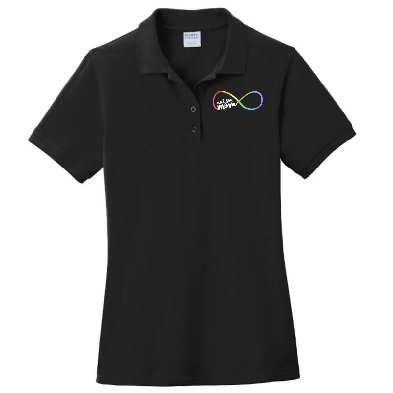 Family Autism Awareness Mom Rainbow Infinity Symbol T Shirt Ladies Polo Shirt by oluwafemimccullers | Artistshot