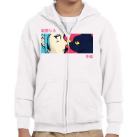 Anime Girl Eyes   Japan Culture Art   Japanese Aesthetic Cat T Shirt Youth Zipper Hoodie | Artistshot