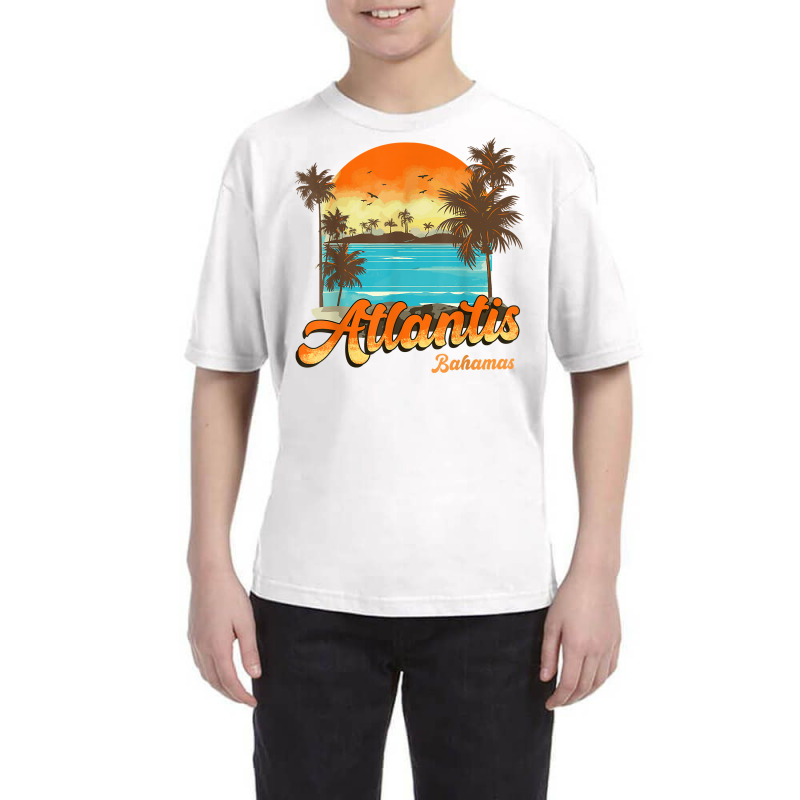 Atlantis Bahamas Beach Summer Vacation Palm Sunset T Shirt Youth Tee by lissuttie | Artistshot