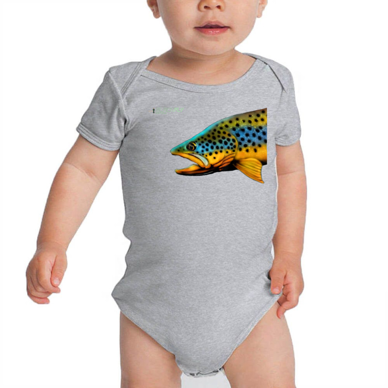 Black Fly Brown Trout Fishing Tenkara Fly Fishing T Shirt Baby Bodysuit by lissuttie | Artistshot