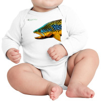 Black Fly Brown Trout Fishing Tenkara Fly Fishing T Shirt Long Sleeve Baby Bodysuit | Artistshot