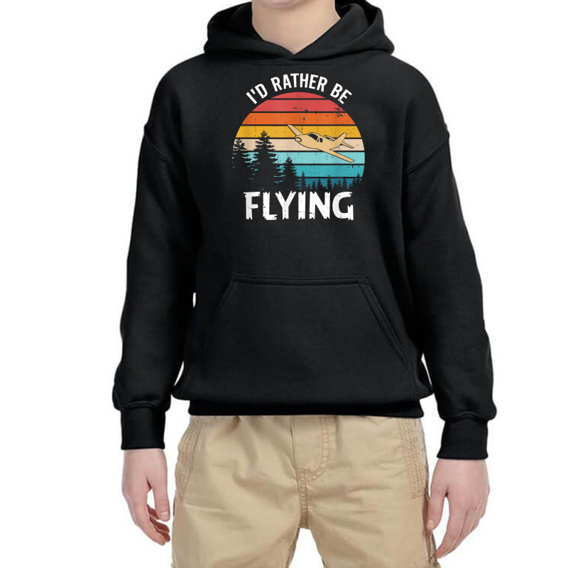 I'd Rather Be Flying Tshirt Aviation Shirt Airplane Pilot T Shirt Youth Hoodie | Artistshot