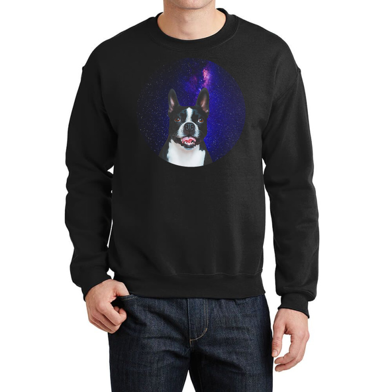 Boston Terrier T  Shirtfunny Boston Terrier Lover Face Dog Galaxy T  S Crewneck Sweatshirt | Artistshot