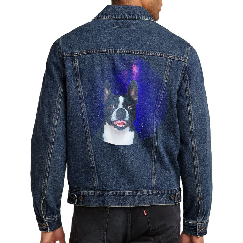 Boston Terrier T  Shirtfunny Boston Terrier Lover Face Dog Galaxy T  S Men Denim Jacket | Artistshot