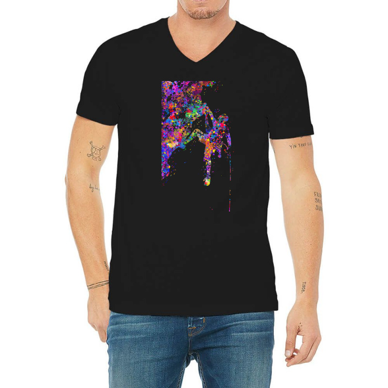 Climber T  Shirt Climber Man Watercolor Art T  Shirt V-neck Tee | Artistshot