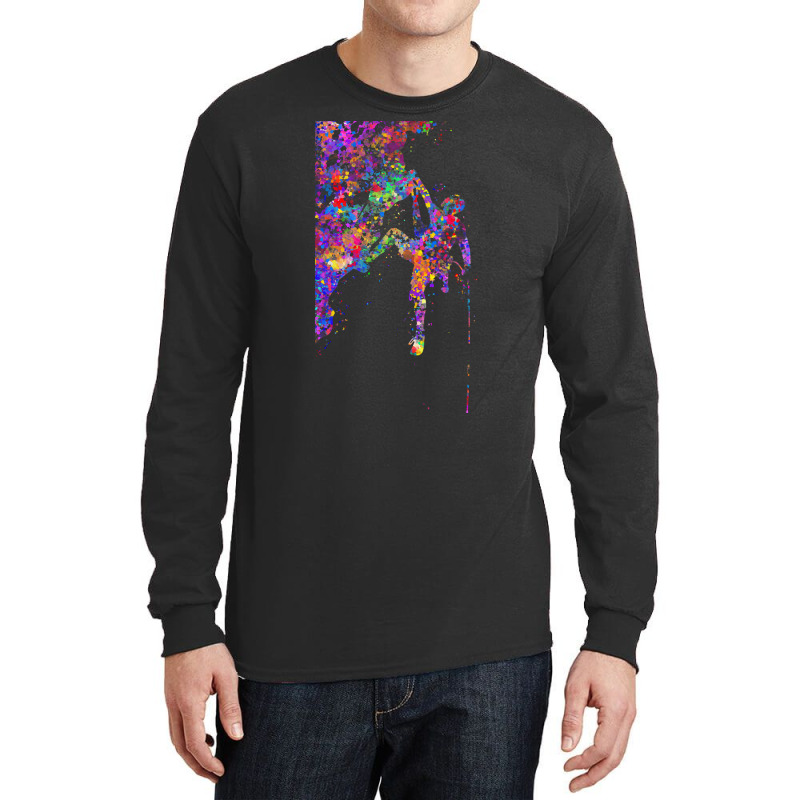 Climber T  Shirt Climber Man Watercolor Art T  Shirt Long Sleeve Shirts | Artistshot