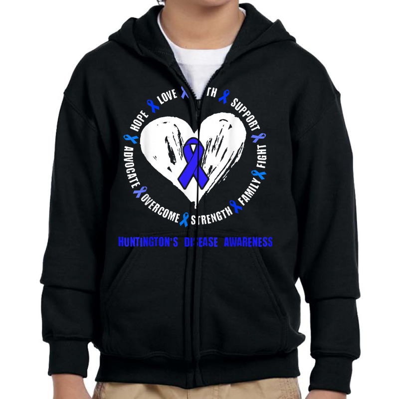 Huntington's Disease Awareness Monogenic disorder Related He T Shirt Youth Zipper Hoodie by lissuttie | Artistshot